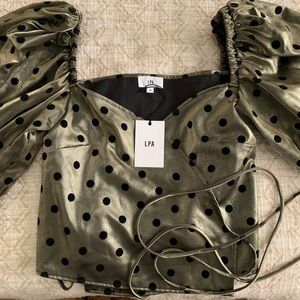LPA puff sleeve wrap top